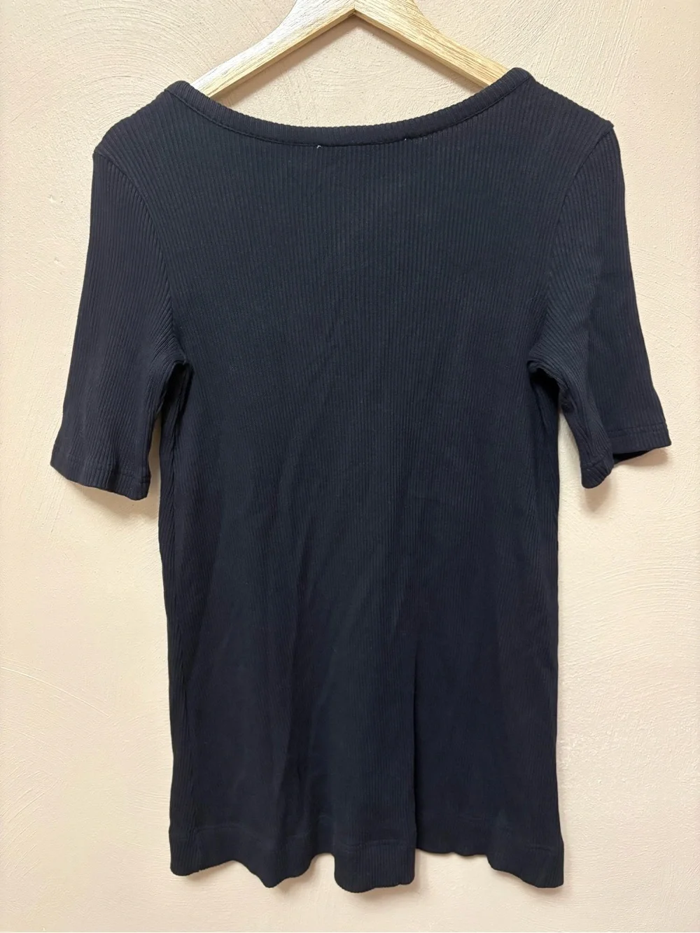 Free People FP Beach Jane Shift Mini Dress Black Ribbed Size Medium